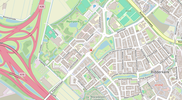 Kaart van de omgeving van de melding