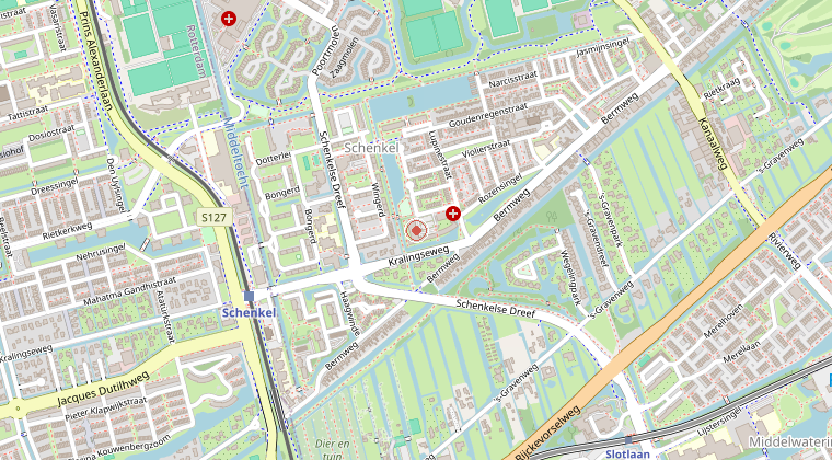 Kaart van de omgeving van de melding