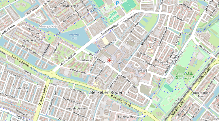Kaart van de omgeving van de melding