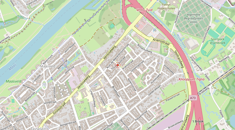 Kaart van de omgeving van de melding
