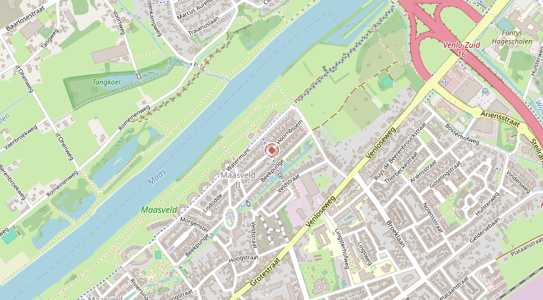 Kaart van de omgeving van de melding