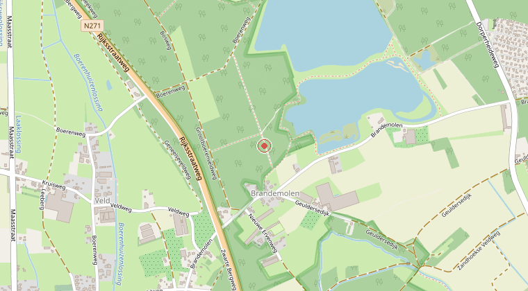 Kaart van de omgeving van de melding