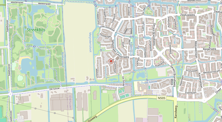 Kaart van de omgeving van de melding