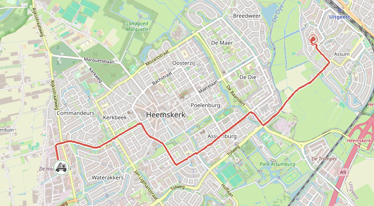 Kaart van de omgeving van de melding