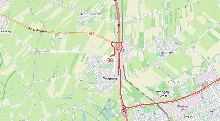 Kaart van de omgeving van de melding
