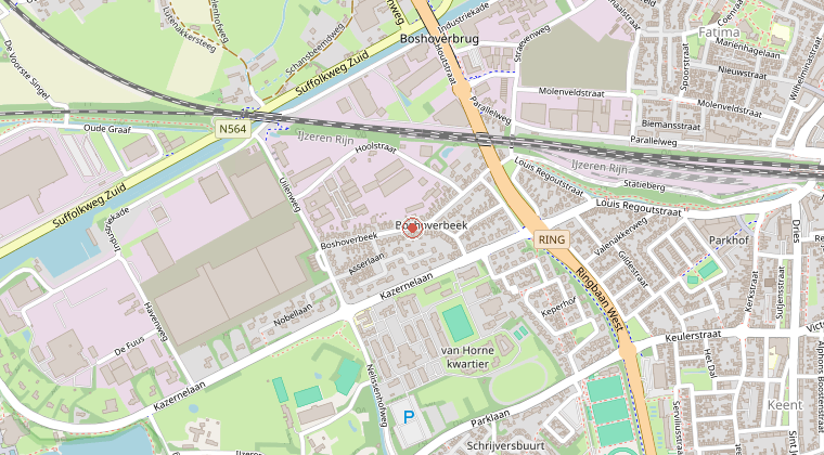 Kaart van de omgeving van de melding