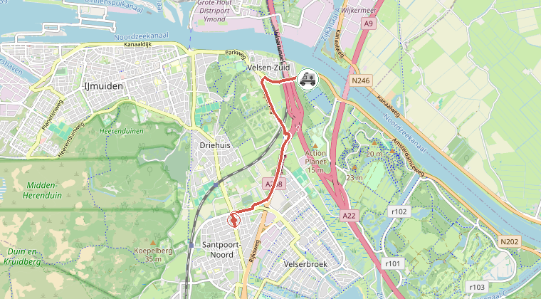 Kaart van de omgeving van de melding