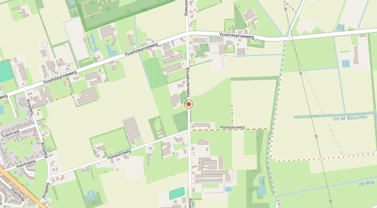Kaart van de omgeving van de melding