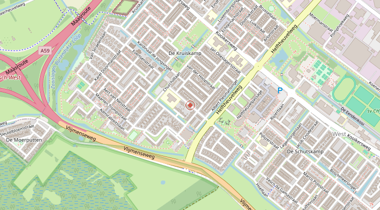 Kaart van de omgeving van de melding