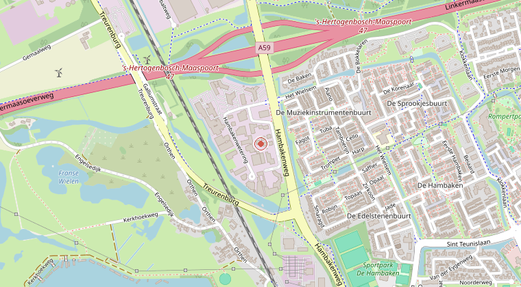 Kaart van de omgeving van de melding