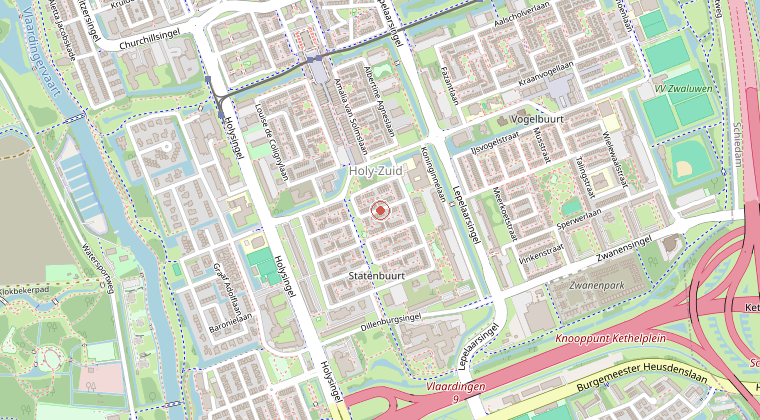 Kaart van de omgeving van de melding