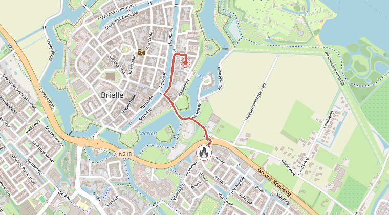 Kaart van de omgeving van de melding