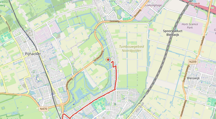Kaart van de omgeving van de melding