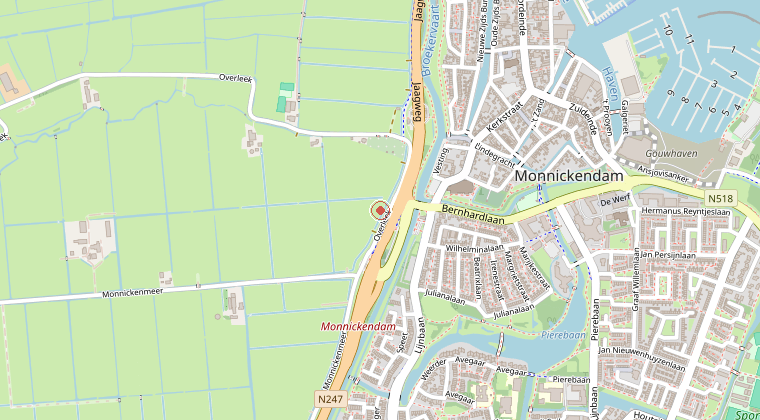 Kaart van de omgeving van de melding