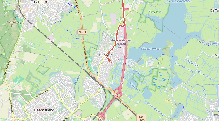 Kaart van de omgeving van de melding