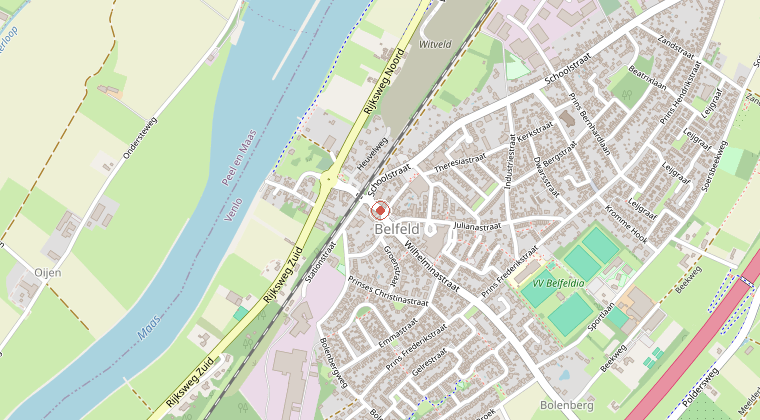 Kaart van de omgeving van de melding