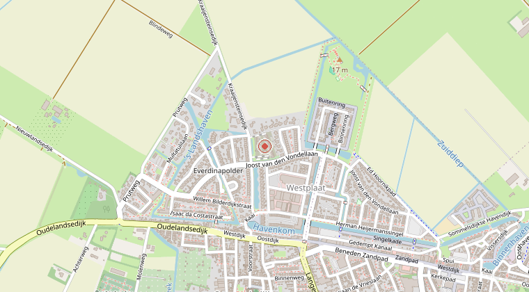 Kaart van de omgeving van de melding