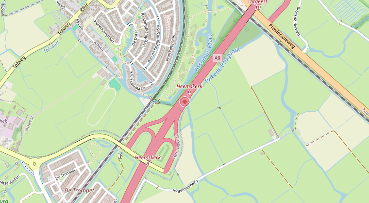 Kaart van de omgeving van de melding