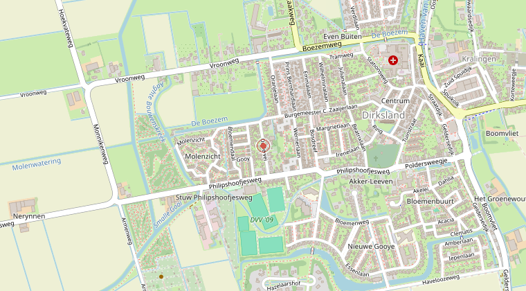 Kaart van de omgeving van de melding