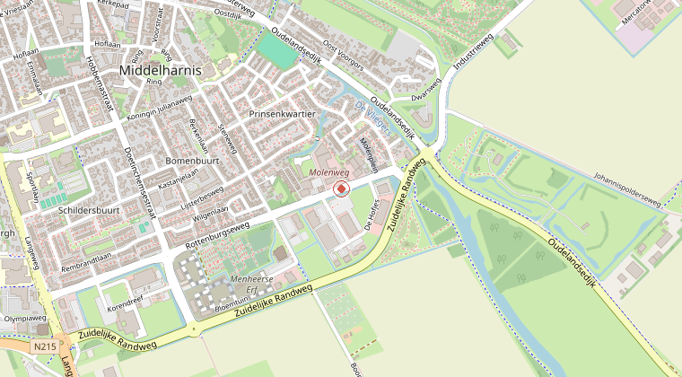 Kaart van de omgeving van de melding