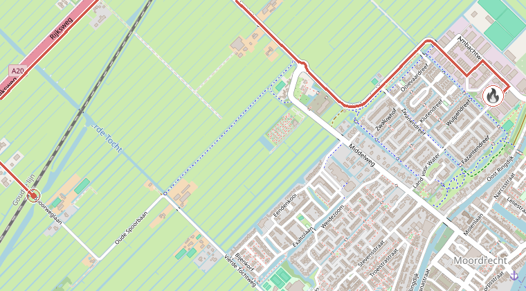 Kaart van de omgeving van de melding