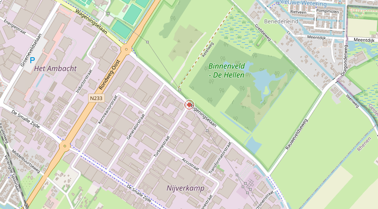 Kaart van de omgeving van de melding