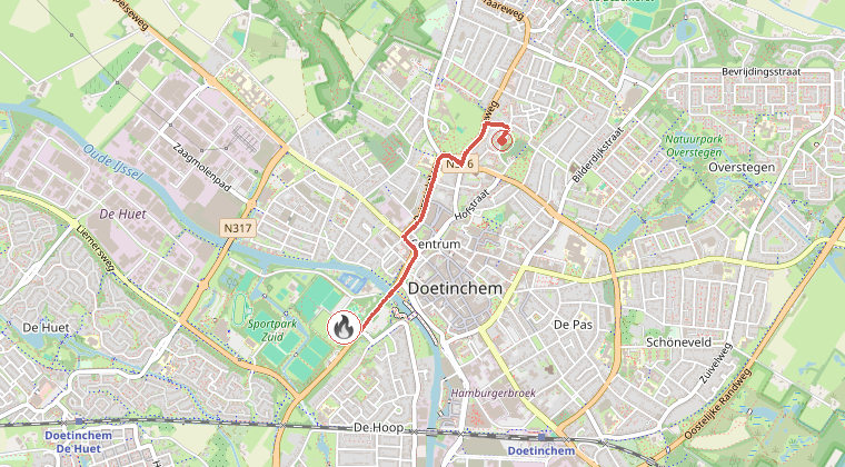 Kaart van de omgeving van de melding