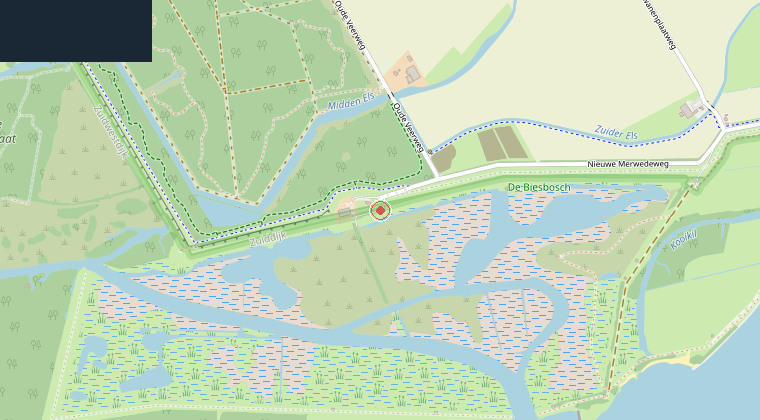 Kaart van de omgeving van de melding