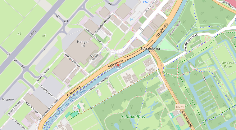 Kaart van de omgeving van de melding