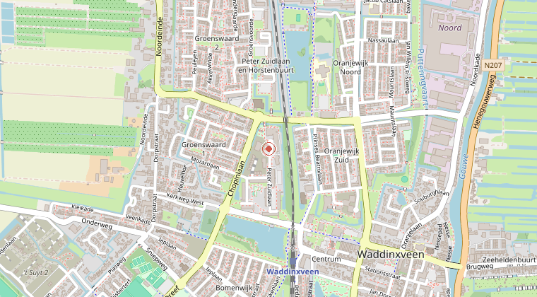 Kaart van de omgeving van de melding
