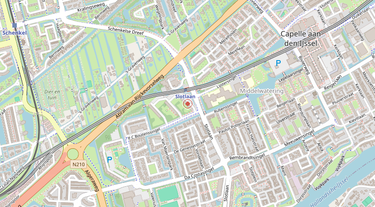 Kaart van de omgeving van de melding