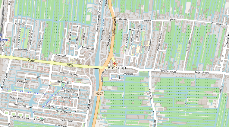 Kaart van de omgeving van de melding