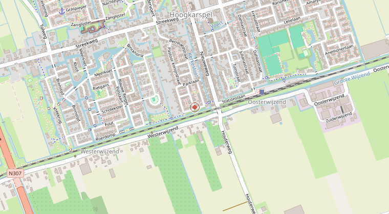 Kaart van de omgeving van de melding