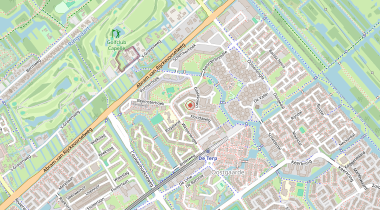 Kaart van de omgeving van de melding