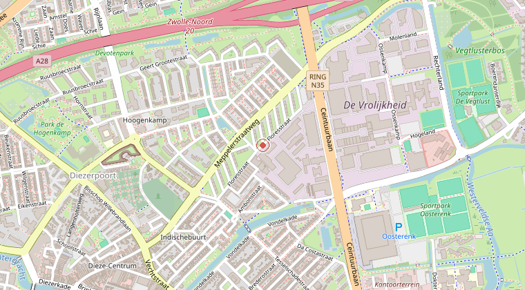 Kaart van de omgeving van de melding
