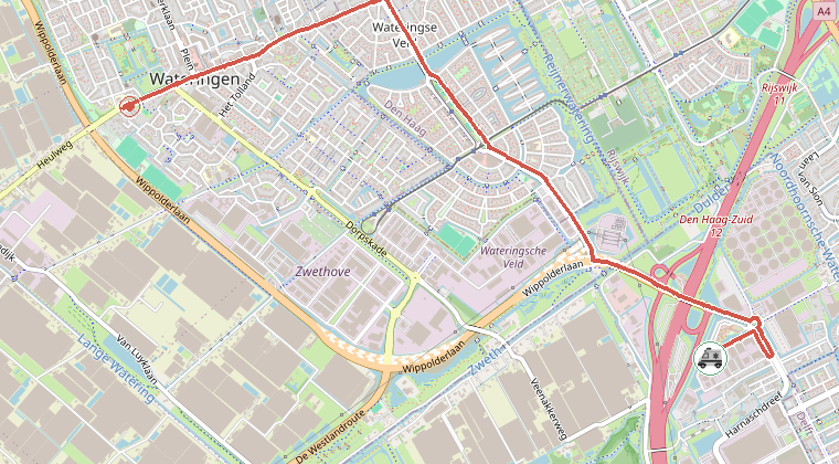 Kaart van de omgeving van de melding