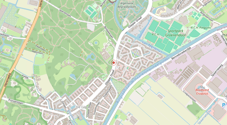 Kaart van de omgeving van de melding