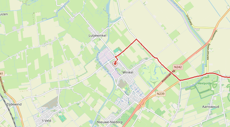 Kaart van de omgeving van de melding