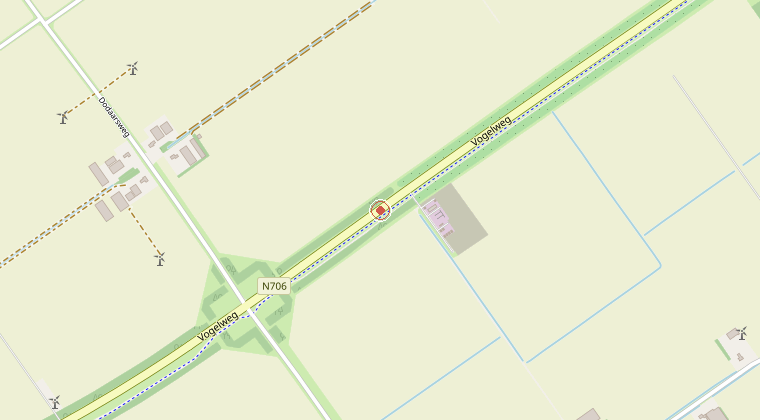 Kaart van de omgeving van de melding