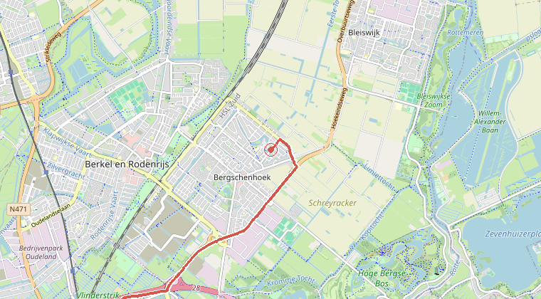 Kaart van de omgeving van de melding