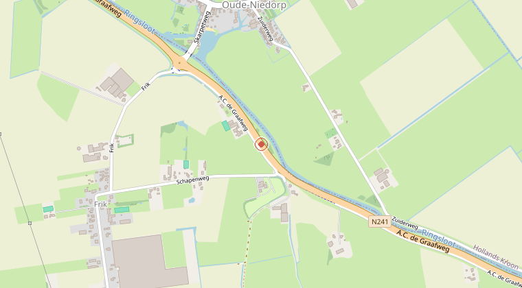 Kaart van de omgeving van de melding