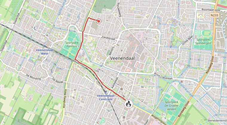 Kaart van de omgeving van de melding