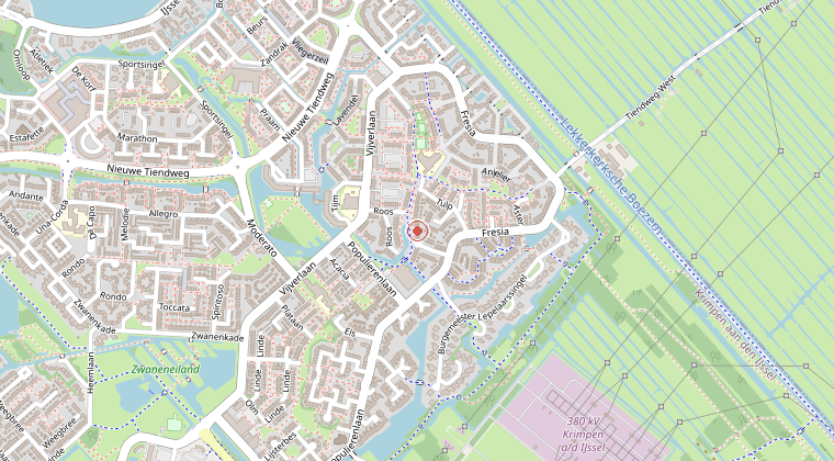 Kaart van de omgeving van de melding