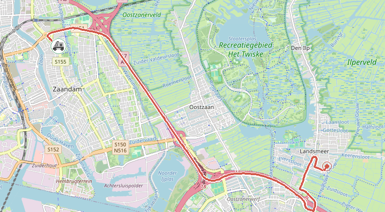 Kaart van de omgeving van de melding