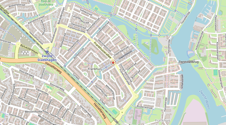 Kaart van de omgeving van de melding