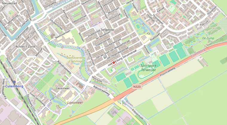 Kaart van de omgeving van de melding