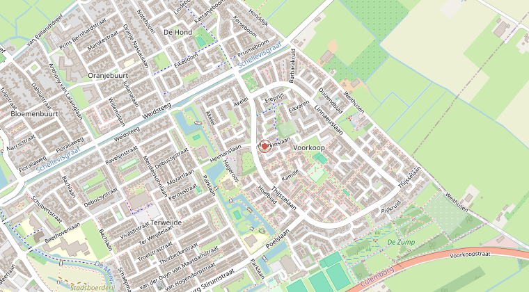 Kaart van de omgeving van de melding