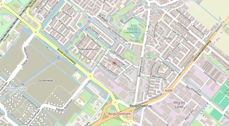 Kaart van de omgeving van de melding