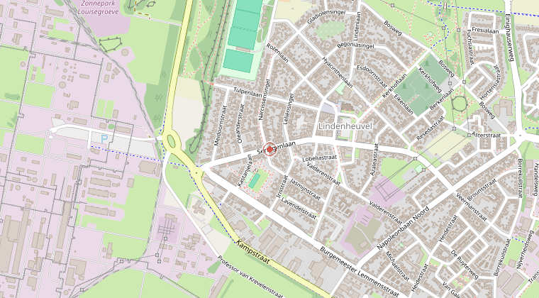Kaart van de omgeving van de melding