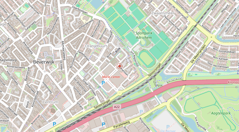 Kaart van de omgeving van de melding